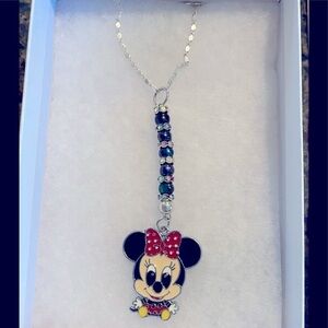 Disney Fashion Minnie Mouse Pendant Necklace 23” L